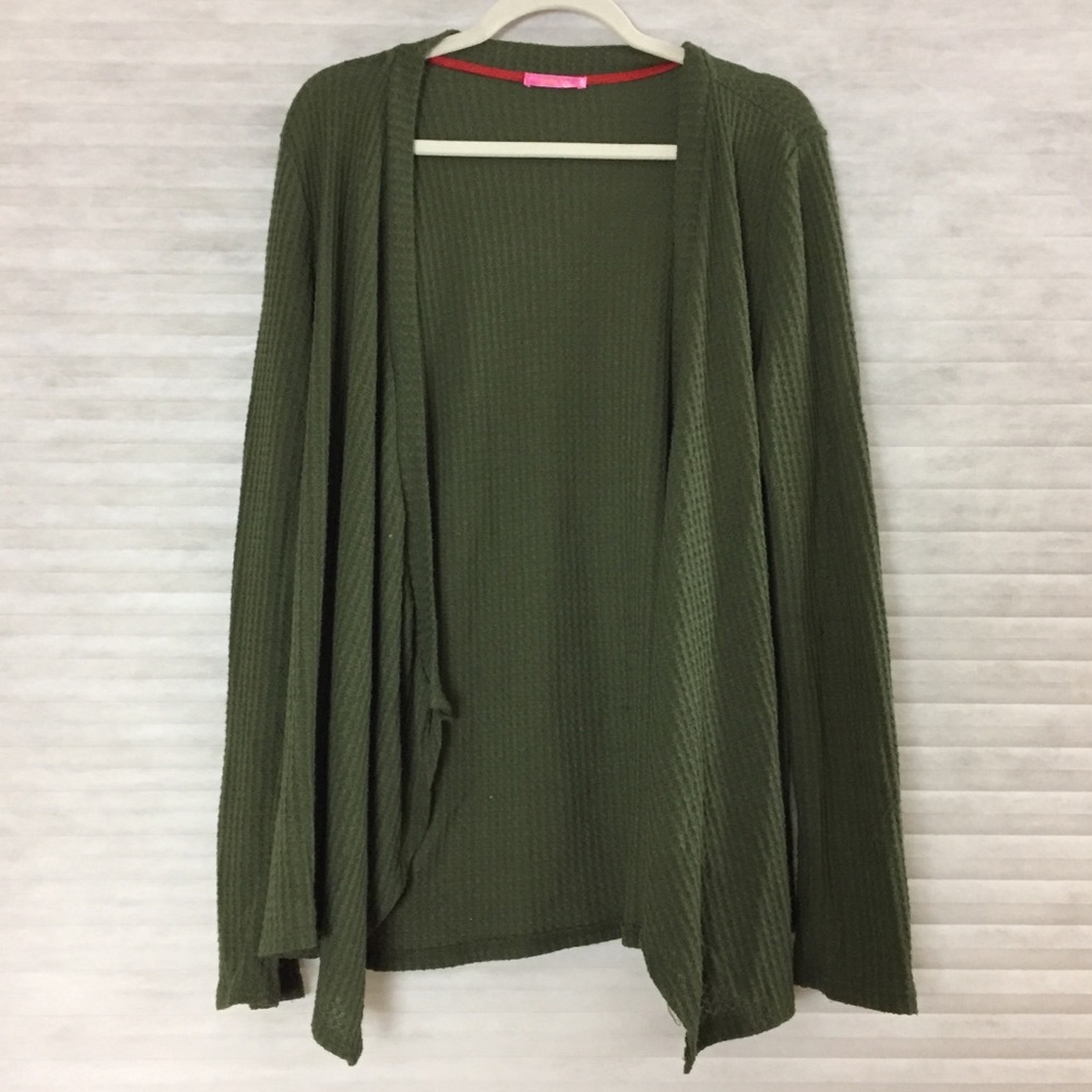 💥Olive green flyaway cardigan